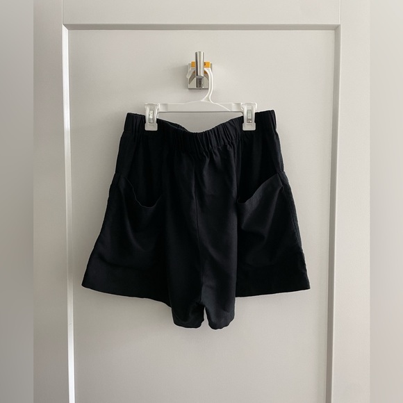 Handmade Silk Noil Black Shorts - Picture 6 of 6